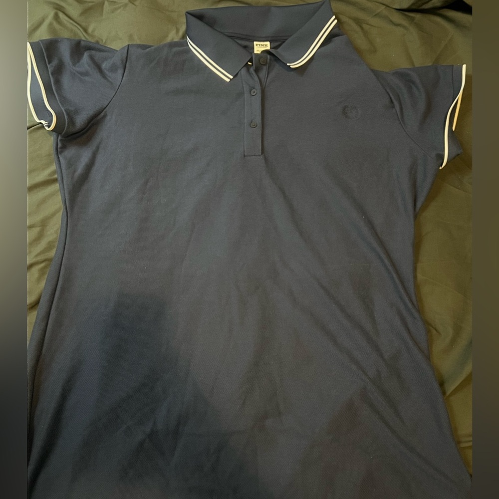 PINK Victoria's Secret Blue and White Polo Dress